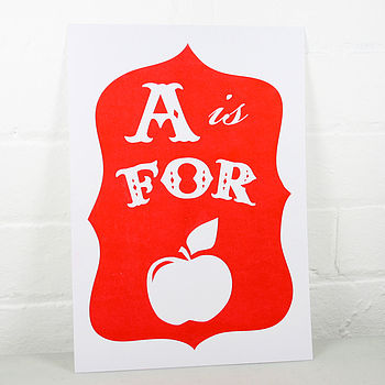 A Is For Apple Alphabet Risograph Print, 9 of 10