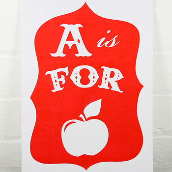 A Is For Apple Alphabet Risograph Print, 10 of 10