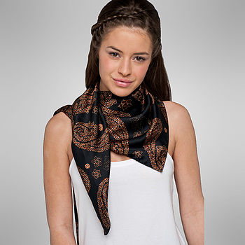 Modern Paisley Square Silk Scarf, 4 of 7