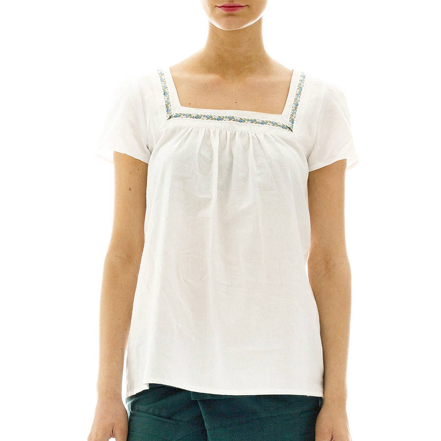 square neck white tops