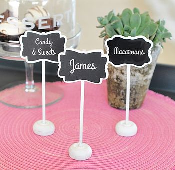 Set Of Three Chalkboard Place Card Stands, 2 of 3