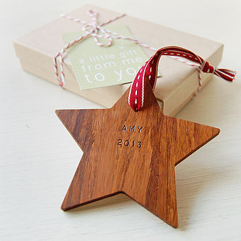 I Believe Wooden Christmas Star Decoration, 5 of 9