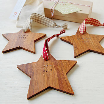 I Believe Wooden Christmas Star Decoration, 6 of 9