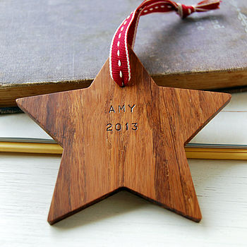 I Believe Wooden Christmas Star Decoration, 7 of 9