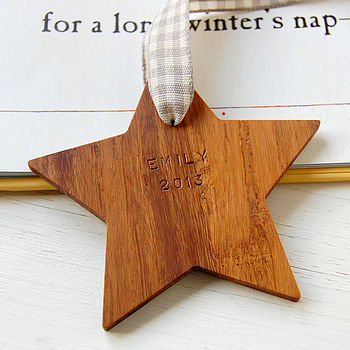 I Believe Wooden Christmas Star Decoration, 8 of 9