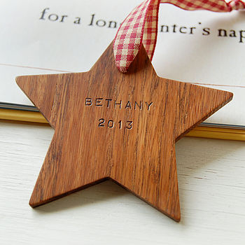 I Believe Wooden Christmas Star Decoration, 9 of 9
