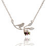 Silver Bird Necklace In Solid 925 Sterling Silver, thumbnail 1 of 5
