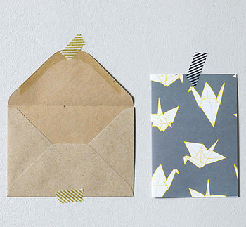 Set Of Six Origami Crane Greetings Cards, 5 of 5