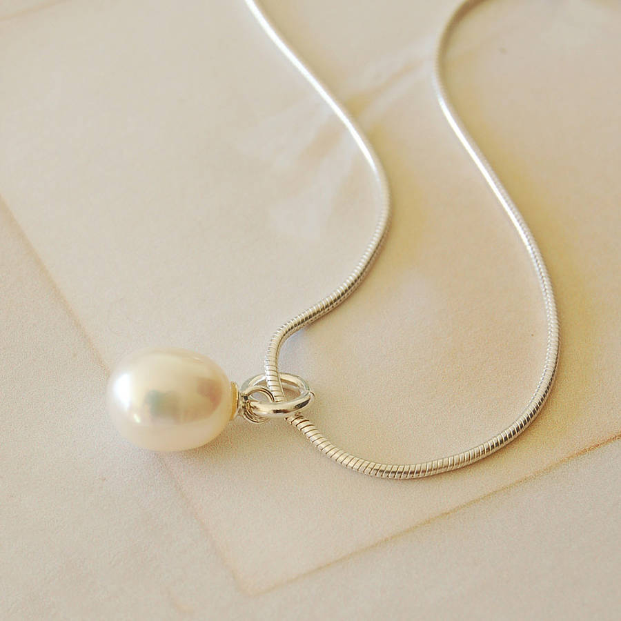 Ivory Pearl Drop Necklace, 1 of 4