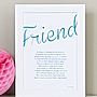 Friend Personalised Print With Friendship Poem, thumbnail 3 of 7