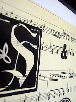 Personalised Vintage Sheet Music Initials Art Print, 6 of 8
