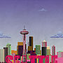 Print Of Seattle Skyline, thumbnail 3 of 3