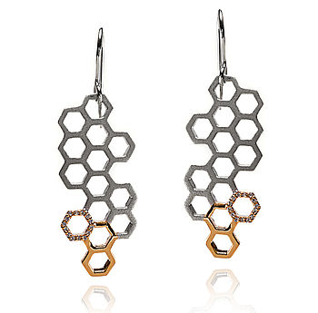 Honeycomb Drop Earrings, 2 of 6