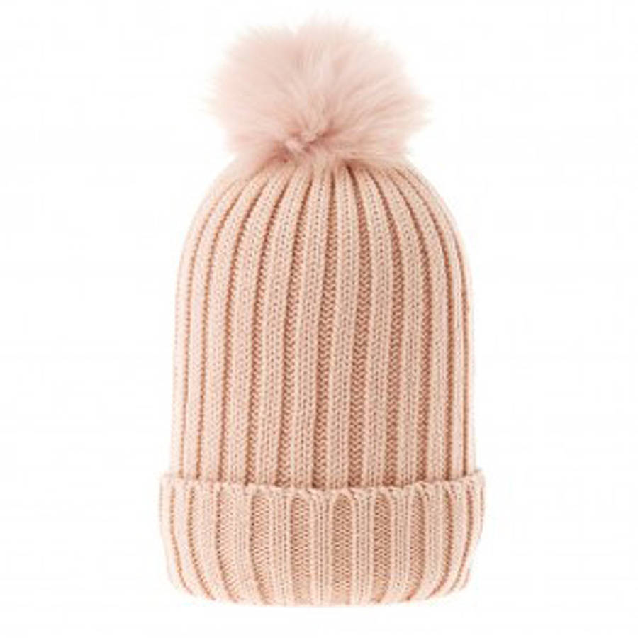 a beanie ski hat with fluffy pom pom by ciel | notonthehighstreet.com