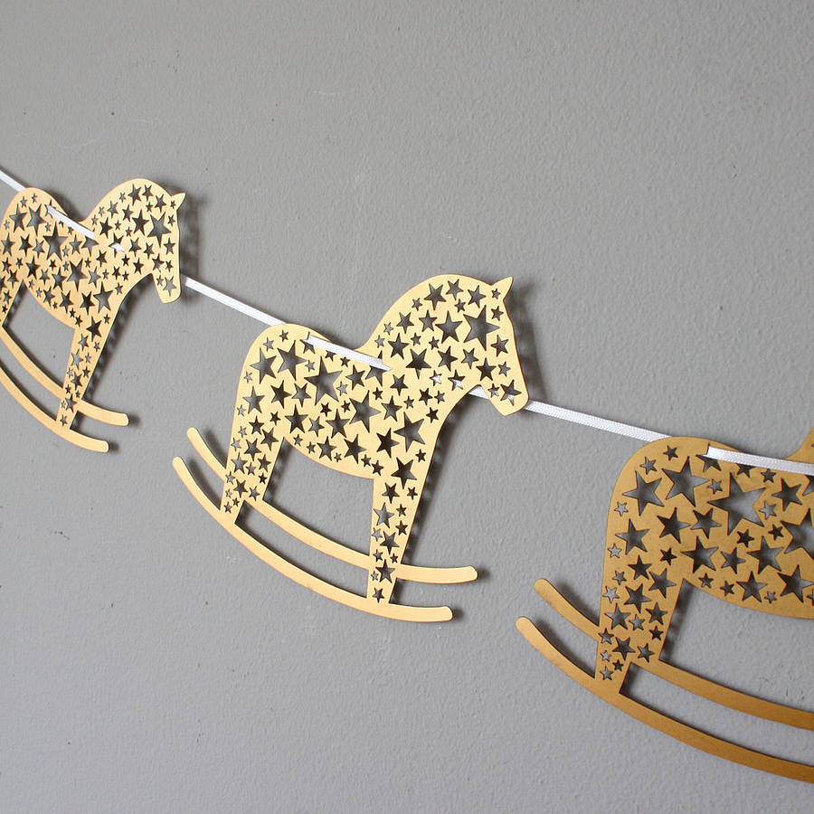 Laser Cut Rocking Horse Bunting By Unfold And Fawn