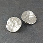 Clip On Battered Sterling Silver Earrings, thumbnail 2 of 5