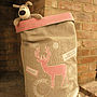 Personalised Luxury Linen Reindeer Christmas Sack, thumbnail 3 of 7