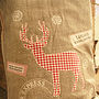 Personalised Luxury Linen Reindeer Christmas Sack, thumbnail 6 of 7