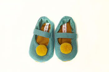 turquoise baby shoes