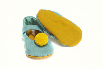 turquoise baby shoes