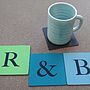 Typographic Leather Letters Coasters, thumbnail 3 of 7