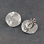 Clip On Battered Sterling Silver Earrings, thumbnail 3 of 5