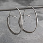 Tapered Sterling Silver Hoop Earrings, thumbnail 3 of 11