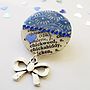 Royal Blue Upcycled Vintage Paper Brooch, thumbnail 1 of 4