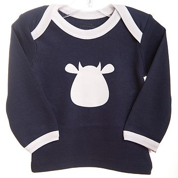 Organic Long Sleeve Top With Cow Applique, 4 of 4