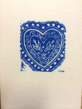 Lace Dove Heart Handprint Card | Wallet, 5 of 12