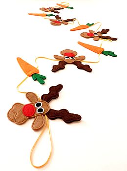 Felt Rudolph And Carrot Christmas Bunting, 2 of 5