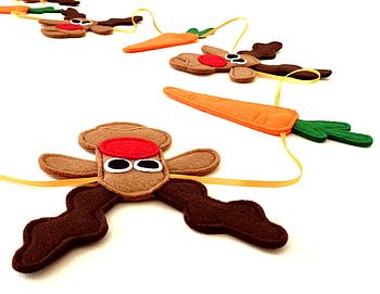 Felt Rudolph And Carrot Christmas Bunting, 5 of 5