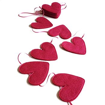 Ribbon And Felt Handmade Heart Bunting, 7 of 12