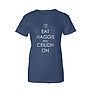 'Eat Haggis And Ceilidh On' Woman's T Shirt, thumbnail 1 of 5