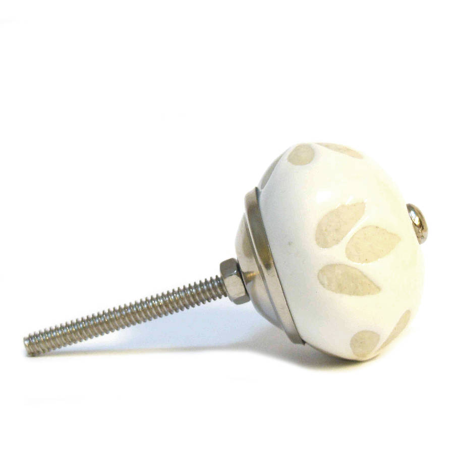 cream beige vintage porcelain cupboard knobs by pushka home