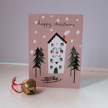 Christmas House Card Pack Of Five By Becky Baur | notonthehighstreet.com