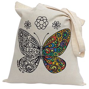 Colour In Butterfly Tote Bag By Pink Pineapple Home & Gifts ...