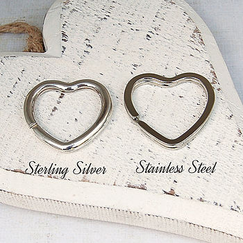 Handmade Personalised Silver Heart Key Ring, 3 of 6