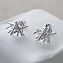 Sterling Silver Twig Stack Stud Earrings, thumbnail 1 of 3