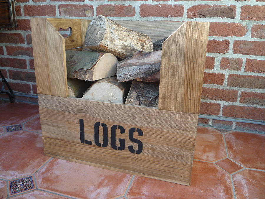 personalised vintage style large log crate by vintage crates