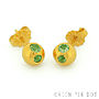 Gold Gemset Orb Earrings, thumbnail 5 of 8