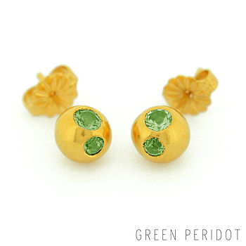 Gold Gemset Orb Earrings, 5 of 8
