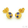 Gold Gemset Orb Earrings, thumbnail 3 of 8