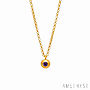 Gold Gemstone Orb Necklace, thumbnail 3 of 7