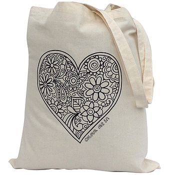 Colour In Heart Tote Bag, 3 of 5