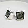 Murano Glass Square Silver Stud Earrings, thumbnail 1 of 12