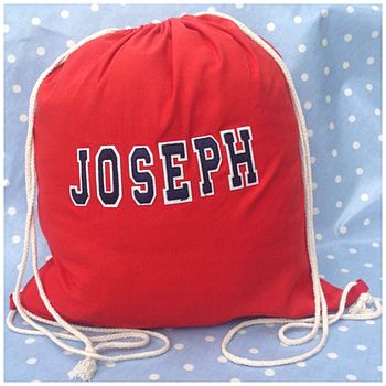 Personalised Pe Kit Cotton Pump Bag Red, 4 of 9