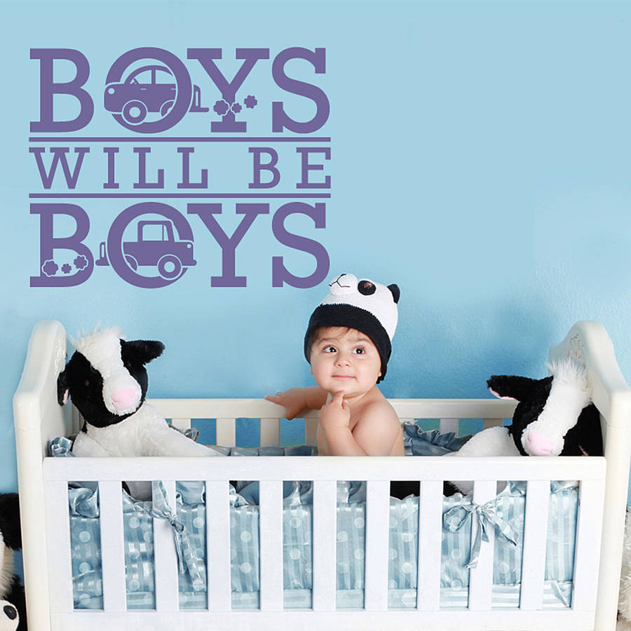 'boys will be boys' wall sticker by wall art