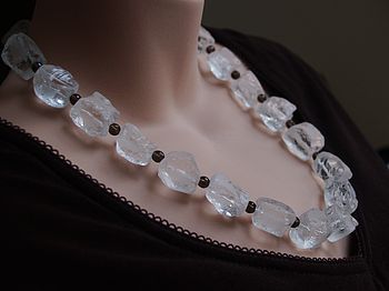 Chunky Hammered Crystal Quartz Necklace, 4 of 6