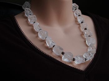 Chunky Hammered Crystal Quartz Necklace, 5 of 6